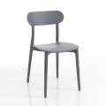 Kitchen Chair in White or Matt Grey Polypropylene 4 Pieces - Milan