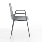 Polypropylene Kitchen Chair with Steel Legs 4 Pieces - Pinga Viadurini