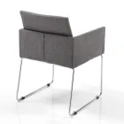 Kitchen Chair in Grey Fabric with Metal Base 2 Pieces - Shutter Viadurini