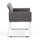 Kitchen Chair in Grey Fabric with Metal Base 2 Pieces - Shutter Viadurini