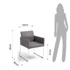 Kitchen Chair in Grey Fabric with Metal Base 2 Pieces - Shutter Viadurini