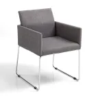 Kitchen Chair in Grey Fabric with Metal Base 2 Pieces - Shutter Viadurini