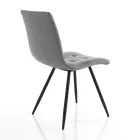 Kitchen Chair in Grey Fabric and Matt Black Metal 2 Pieces - Scirocco Viadurini