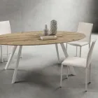 Kitchen Chair Entirely Upholstered in Eco-Leather Made in Italy, 2 Pieces - Maria Viadurini