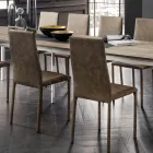 Kitchen Chair Entirely Upholstered in Eco-Leather Made in Italy, 2 Pieces - Maria Viadurini