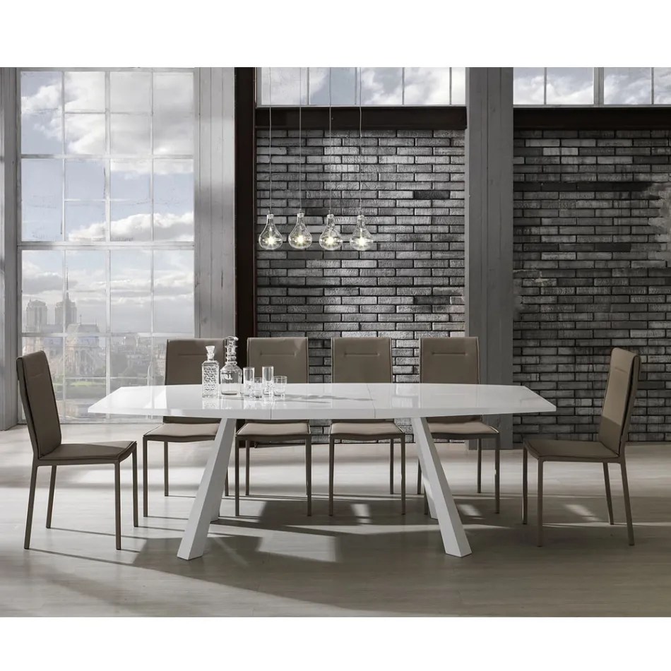 Kitchen Chair Fully Upholstered in 2-Piece Synthetic Leather - Atenea Viadurini