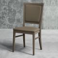 Modern Kitchen Chair in Wood and Ecoleather Design Made in Italy - Taver