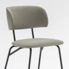 Kitchen Chair Upholstered in Microfiber Made in Italy, 2 Pieces - Rebecca Viadurini