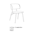 Kitchen Chair Upholstered in Microfiber Made in Italy, 2 Pieces - Rebecca Viadurini