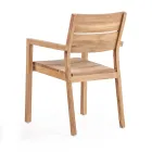 Outdoor Chair with Armrests in Teak Wood - Marie Viadurini
