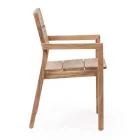 Outdoor Chair with Armrests in Teak Wood - Marie Viadurini
