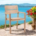 Outdoor Chair with Armrests in Teak Wood - Marie