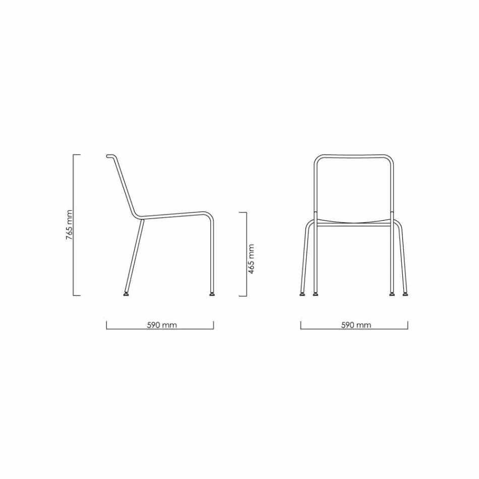 Design Outdoor Chair in Steel and Black Cord Made in Italy - Madagascar1 Viadurini