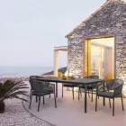 Stackable Outdoor Chair with Fabric Seat, Homemotion 4 Pieces - Aleandro Viadurini