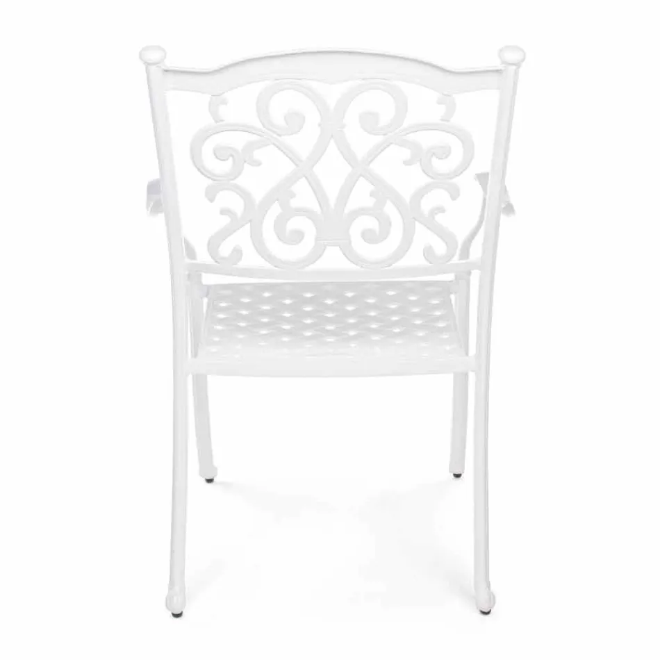 Stackable Outdoor Chair in White or Anthracite Aluminium, 4 Pieces - Ode Viadurini
