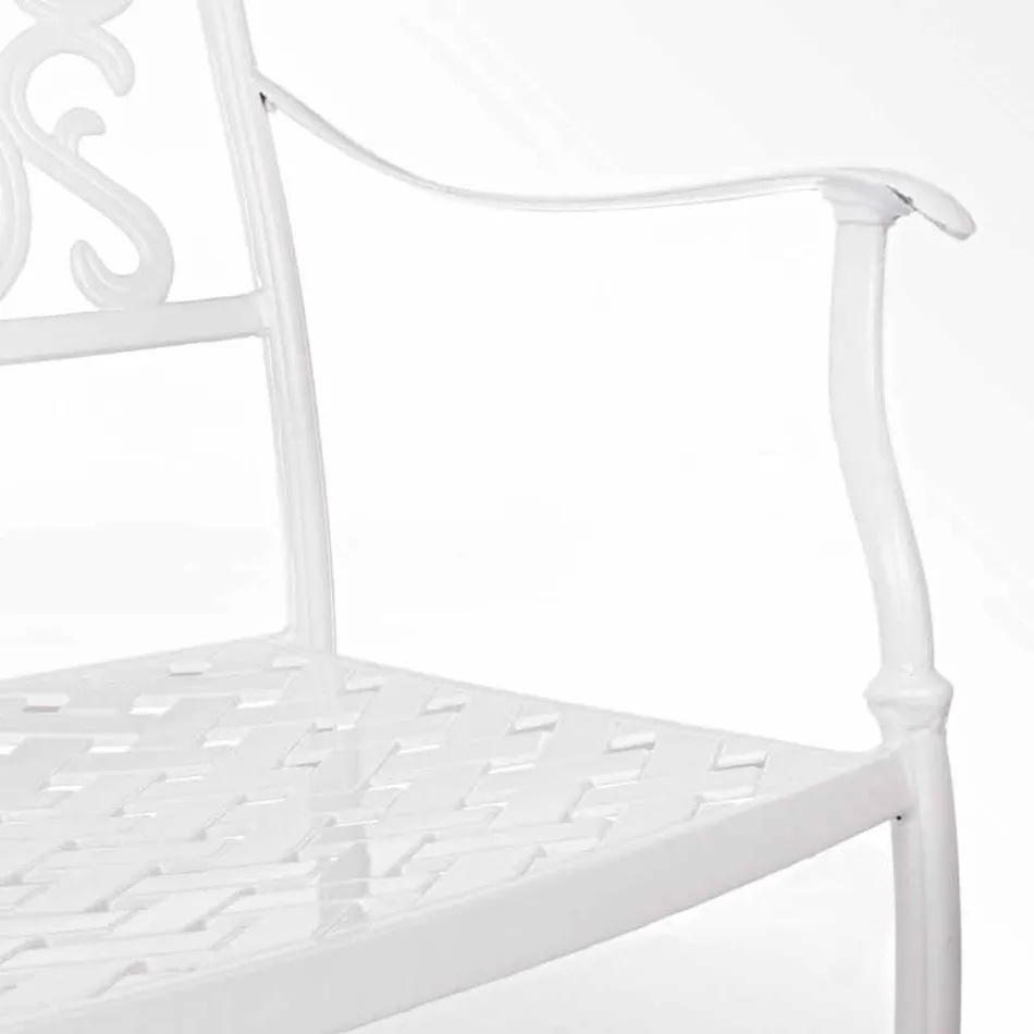 Stackable Outdoor Chair in White or Anthracite Aluminium, 4 Pieces - Ode Viadurini