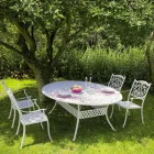 Stackable Outdoor Chair in White or Anthracite Aluminium, 4 Pieces - Ode Viadurini