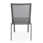 Stackable Outdoor Chair in Aluminium and Textilene, Homemotion 4 Pieces - Serge Viadurini