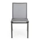 Stackable Outdoor Chair in Aluminium and Textilene, Homemotion 4 Pieces - Serge Viadurini
