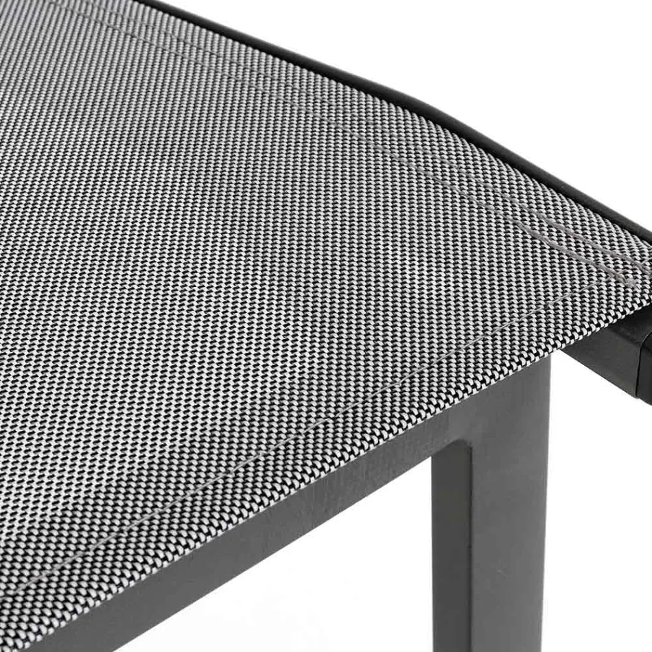 Stackable Outdoor Chair in Aluminium and Textilene, Homemotion 4 Pieces - Serge Viadurini
