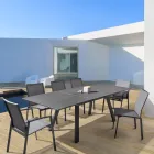 Stackable Outdoor Chair in Aluminium and Textilene, Homemotion 4 Pieces - Serge Viadurini