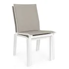 Stackable Outdoor Chair in Aluminium and Textilene, Homemotion 4 Pieces - Serge Viadurini