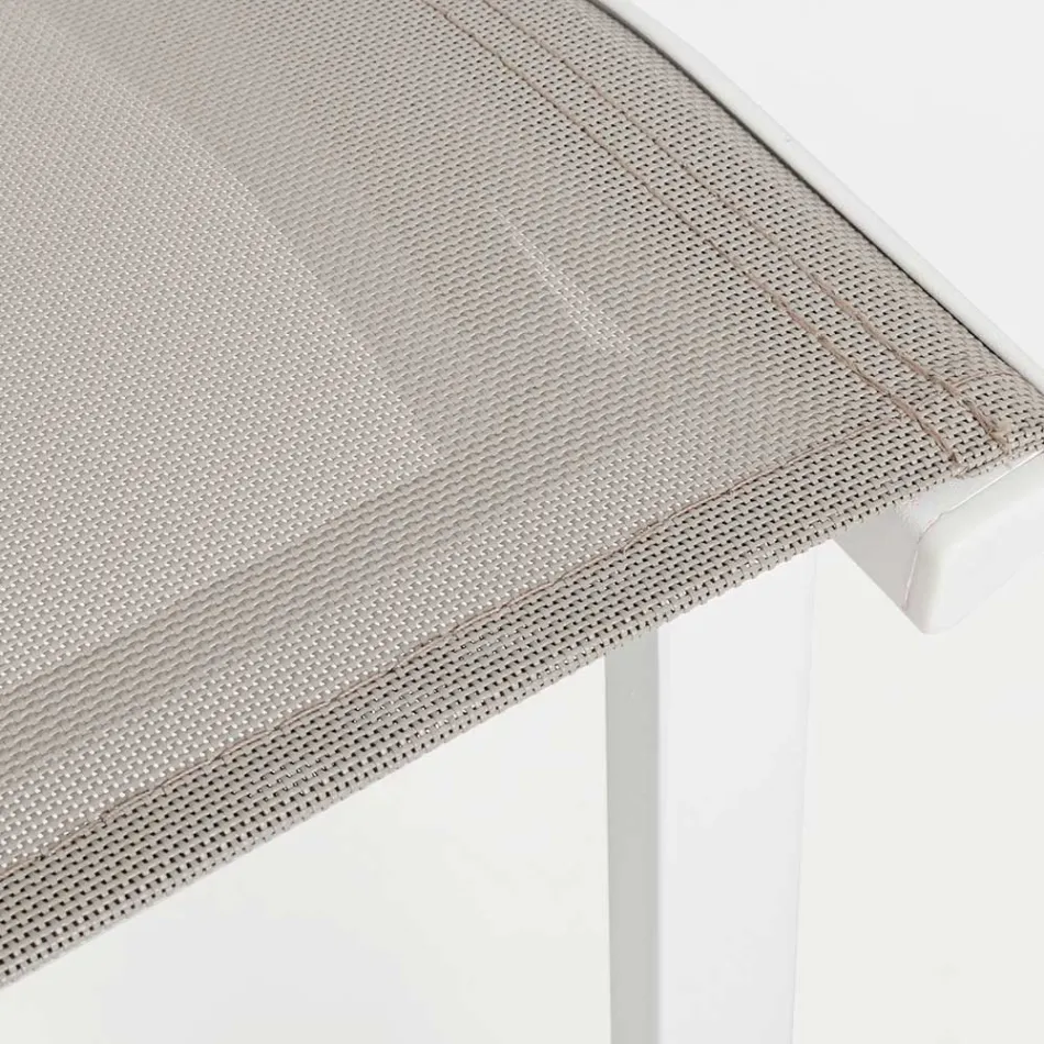 Stackable Outdoor Chair in Aluminium and Textilene, Homemotion 4 Pieces - Serge Viadurini
