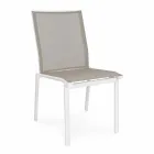 Stackable Outdoor Chair in Aluminium and Textilene Homemotion, 4 Pieces - Serge Viadurini