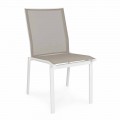 Stackable Outdoor Chair in Aluminium and Textilene, Homemotion 4 Pieces - Serge