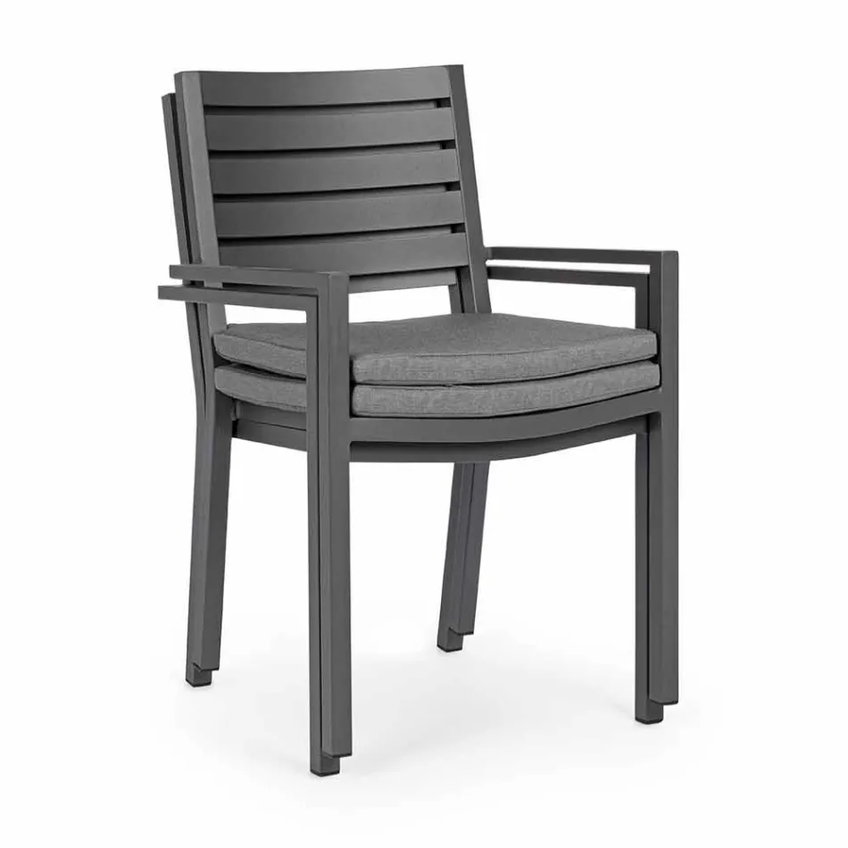 Homemotion Stackable Aluminium Outdoor Chair, 4 Pieces - Carina Viadurini