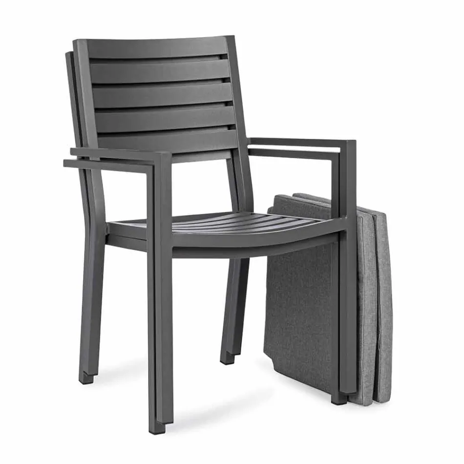 Homemotion Stackable Aluminium Outdoor Chair, 4 Pieces - Carina Viadurini