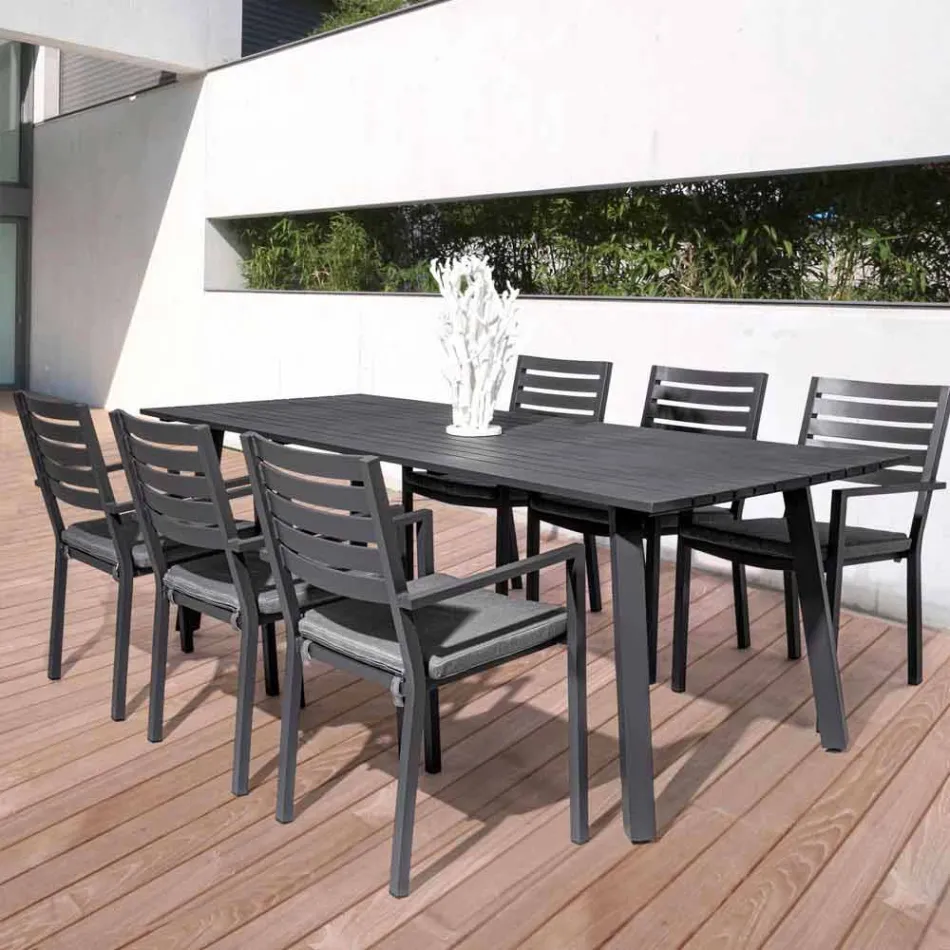 Homemotion Stackable Aluminium Outdoor Chair, 4 Pieces - Carina Viadurini
