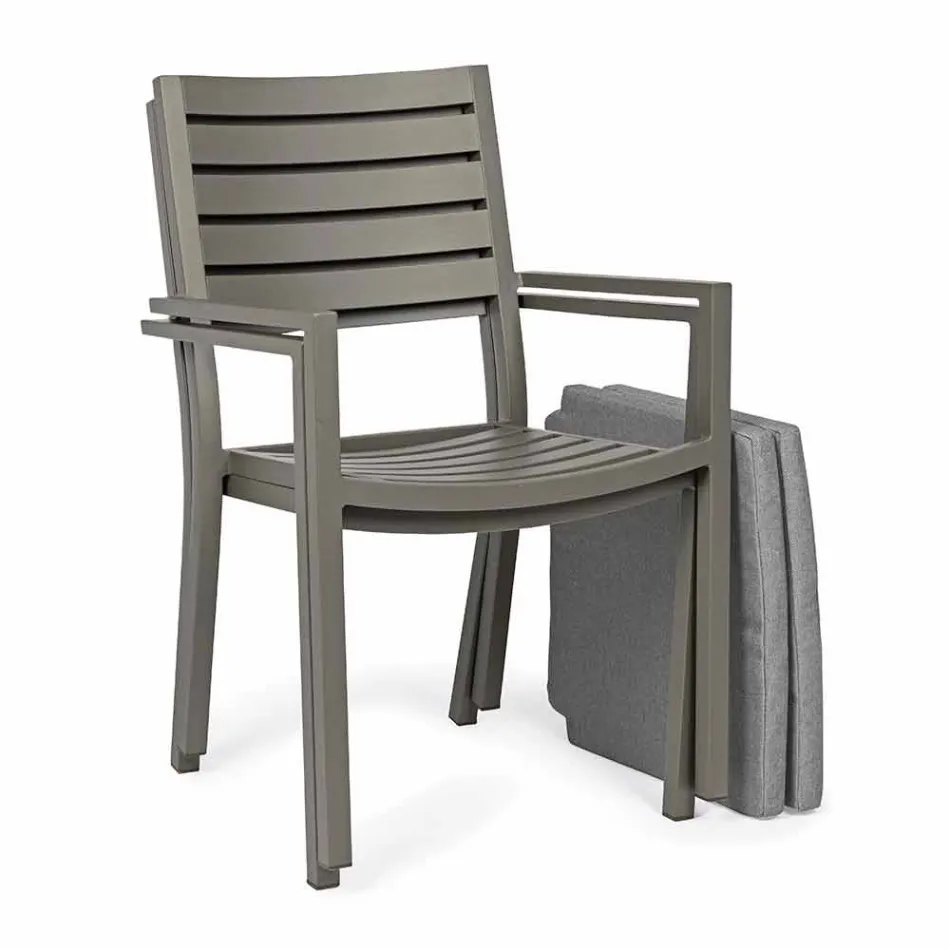 Homemotion Stackable Aluminium Outdoor Chair, 4 Pieces - Carina Viadurini