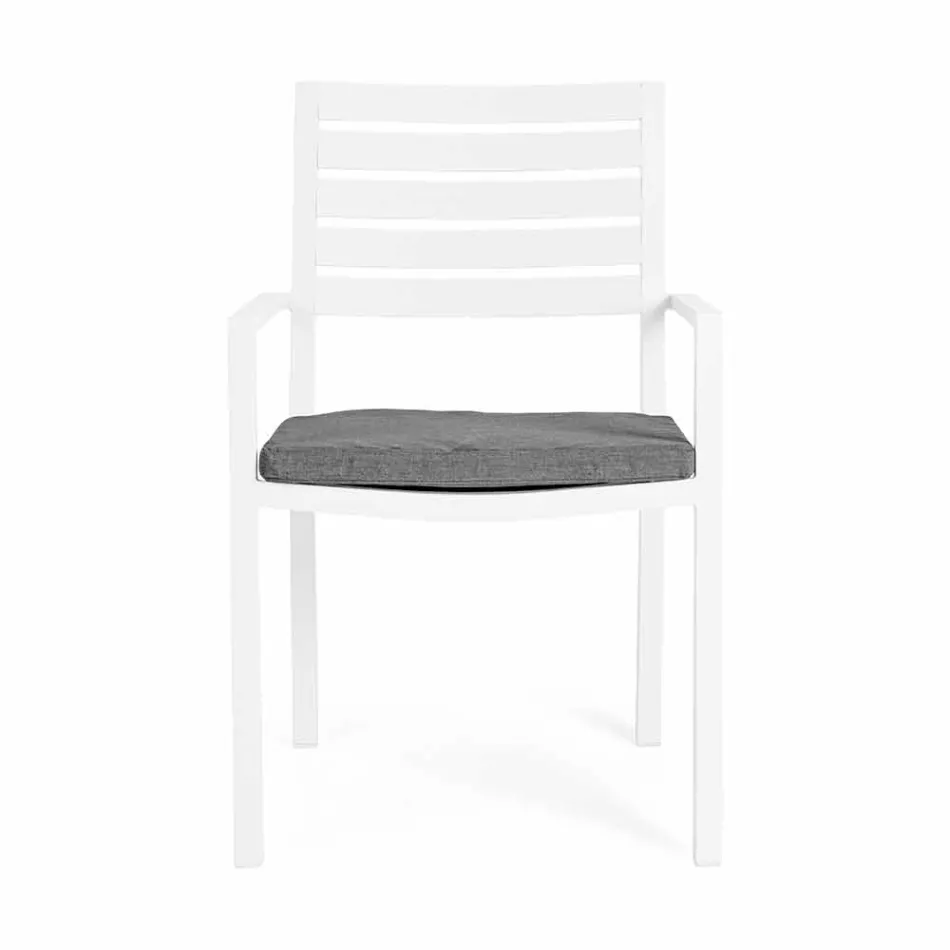 Homemotion Stackable Aluminium Outdoor Chair, 4 Pieces - Carina Viadurini