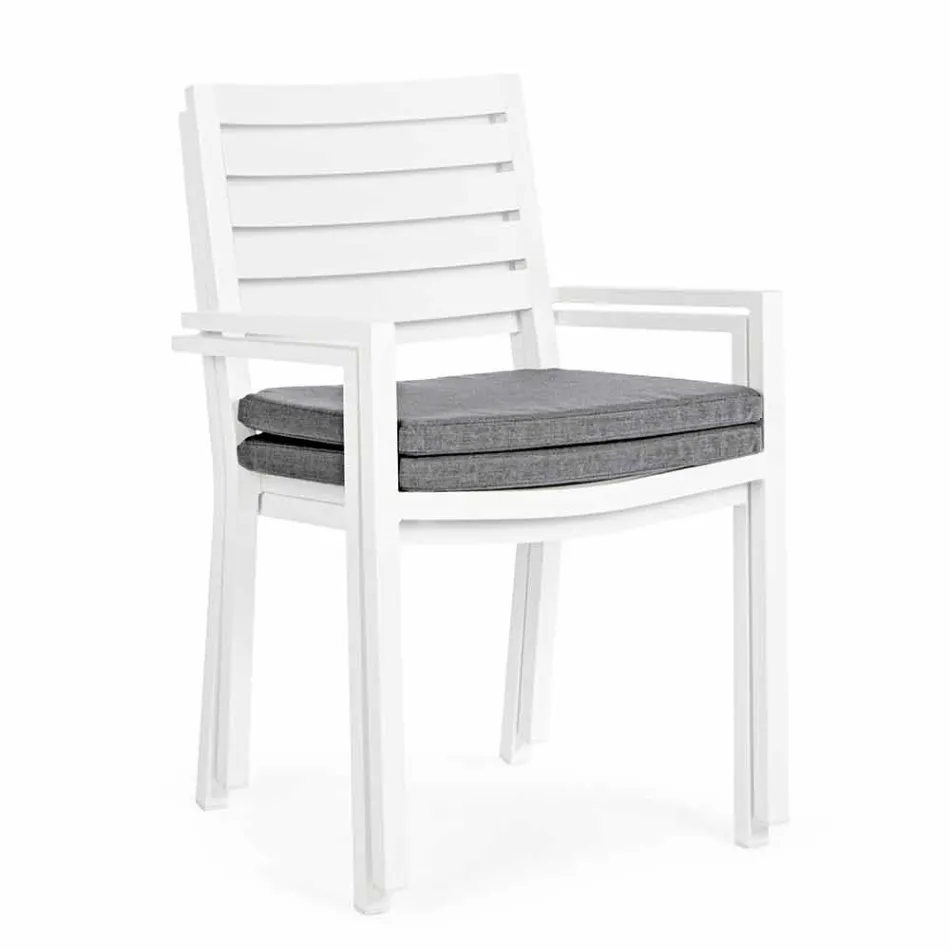 Homemotion Stackable Aluminium Outdoor Chair, 4 Pieces - Carina Viadurini
