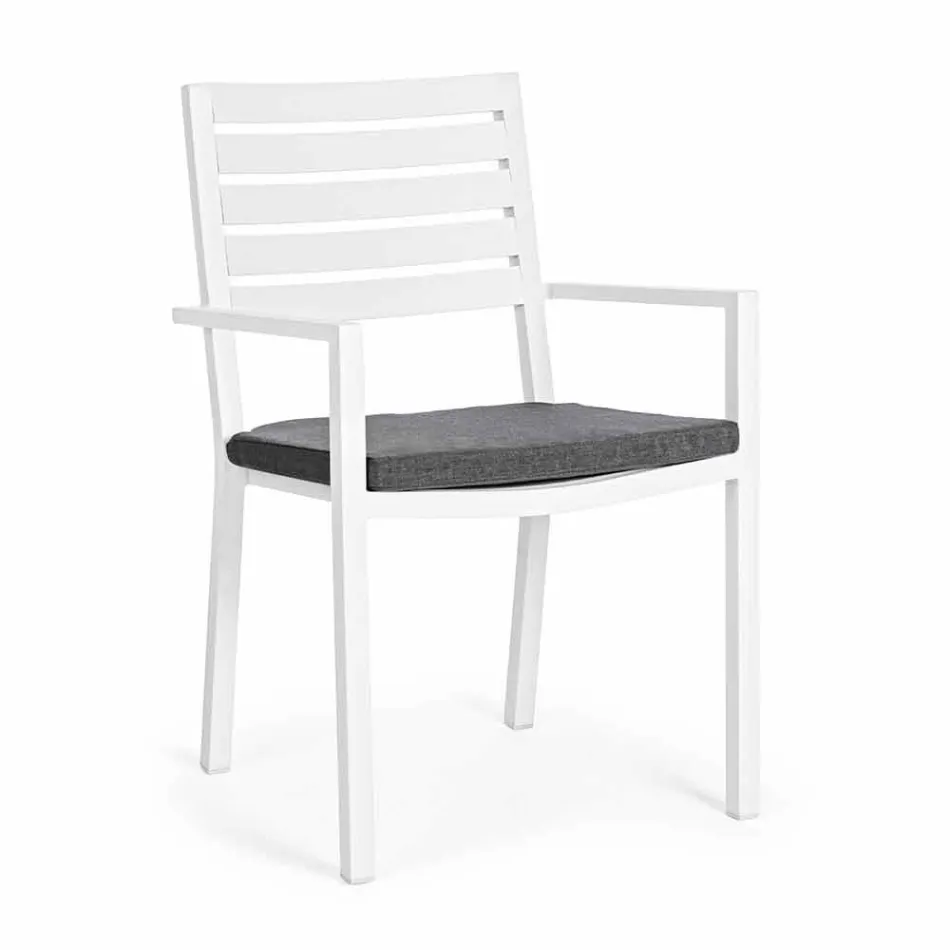 Homemotion Stackable Aluminium Outdoor Chair, 4 Pieces - Carina Viadurini