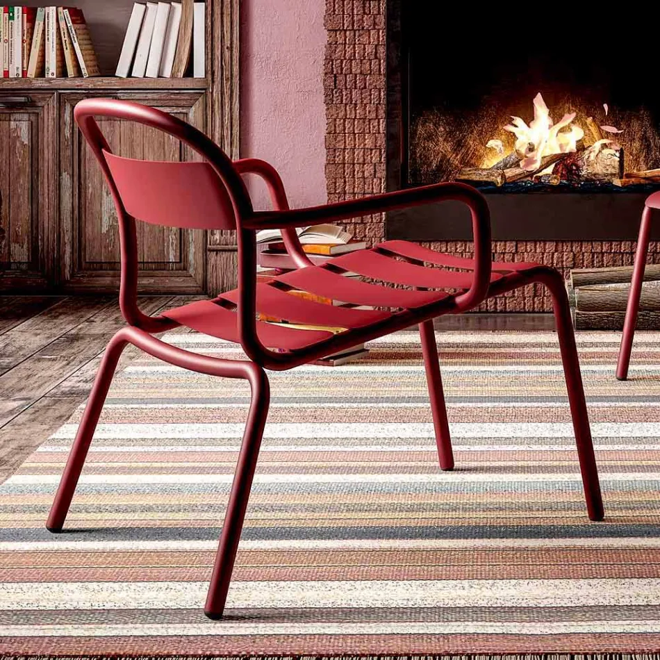 Outdoor Stackable Aluminium Chair Made in Italy, 2 Pieces - Shyla Viadurini