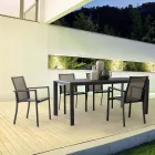 Stackable Outdoor Chair in Painted Aluminium, Homemotion, 4 Pieces - Vicki Viadurini