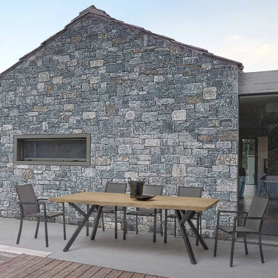 Stackable Outdoor Chair in Painted Aluminium, Homemotion, 4 Pieces - Vicki Viadurini