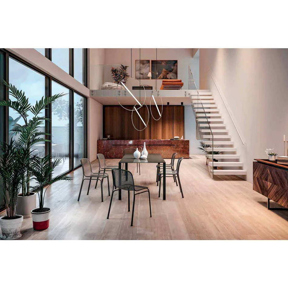 Outdoor Stackable Metal Chair Made in Italy, 4 Pieces - Prunella Viadurini