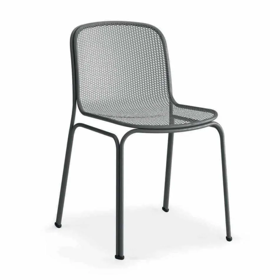 Outdoor Stackable Metal Chair Made in Italy, 4 Pieces - Prunella Viadurini