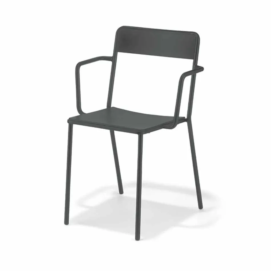 Outdoor Stackable Metal Chair Made in Italy, 4 Pieces - Xylia Viadurini