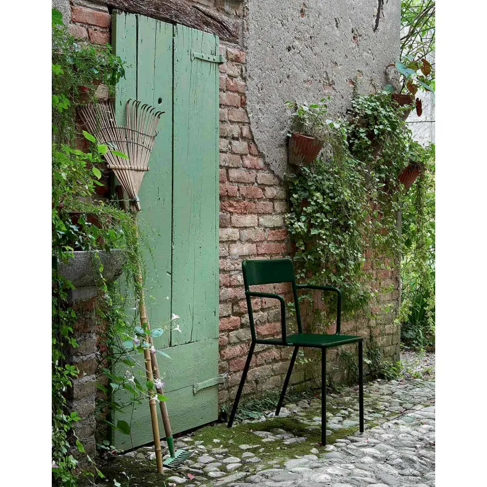 Outdoor Stackable Metal Chair Made in Italy, 4 Pieces - Xylia Viadurini