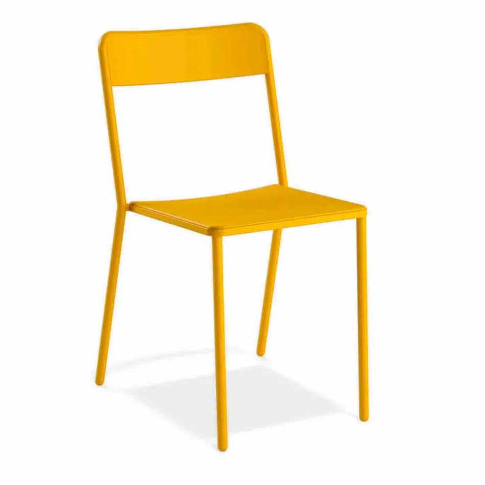 Outdoor Stackable Metal Chair Made in Italy, 4 Pieces - Xylia Viadurini