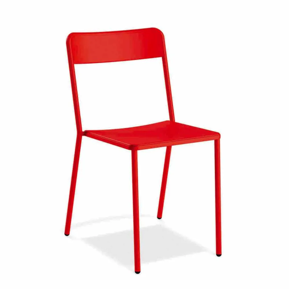 Outdoor Stackable Metal Chair Made in Italy, 4 Pieces - Xylia Viadurini