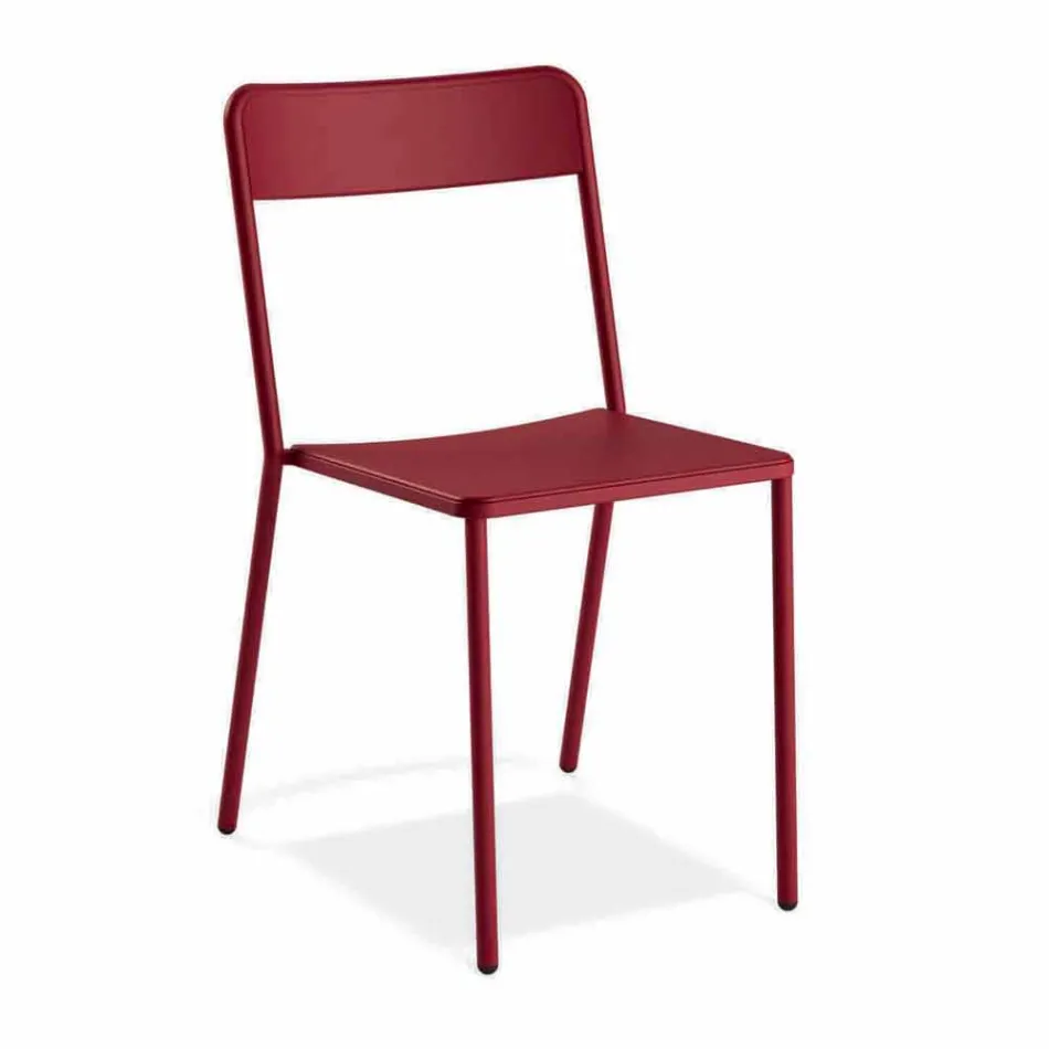 Outdoor Stackable Metal Chair Made in Italy, 4 Pieces - Xylia Viadurini