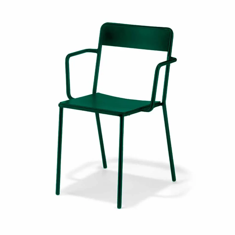 Outdoor Stackable Metal Chair Made in Italy, 4 Pieces - Xylia Viadurini