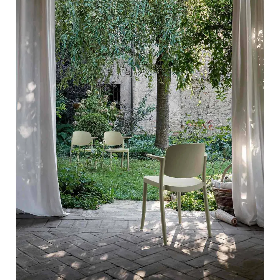 Stackable Outdoor Chair in Polypropylene Made in Italy, 4 Pieces - Bertina Viadurini