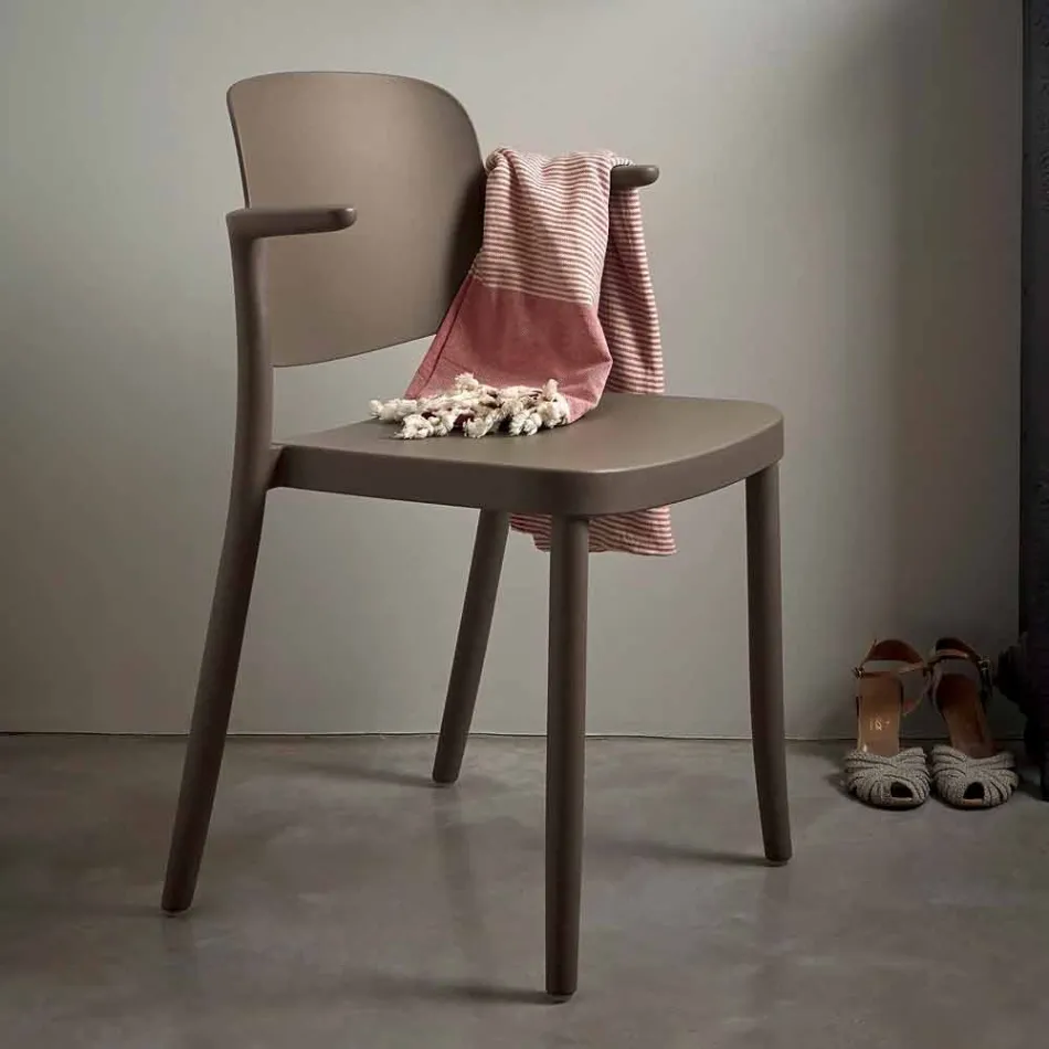 Stackable Outdoor Chair in Polypropylene Made in Italy, 4 Pieces - Bertina Viadurini