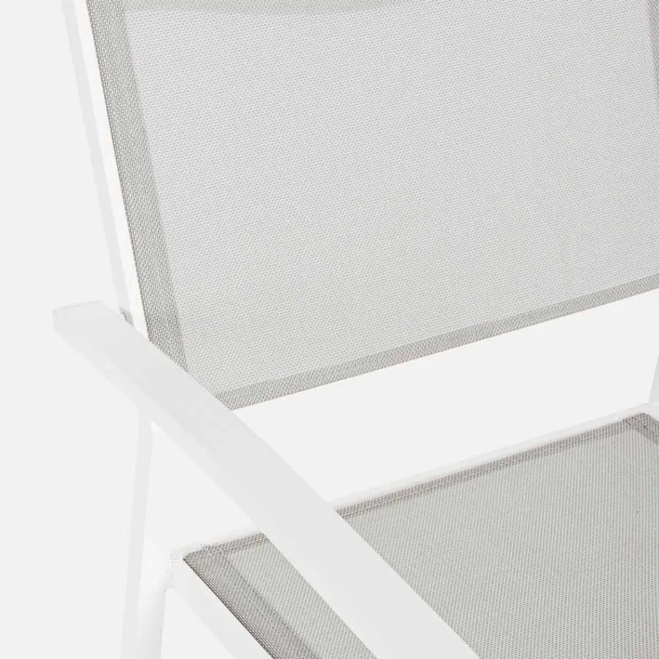 Stackable Outdoor Chair in Textilene Homemotion, 6 Pieces - Narcissa Viadurini
